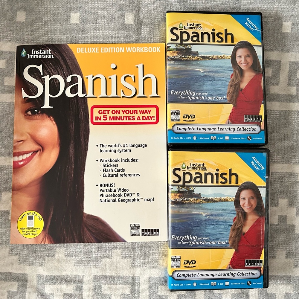Instant Immersion Spanish Deluxe Edition Workbook and DVDs